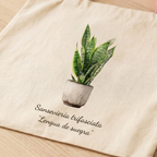 Totebag Sansevieria trifasciata (tirantes verde)